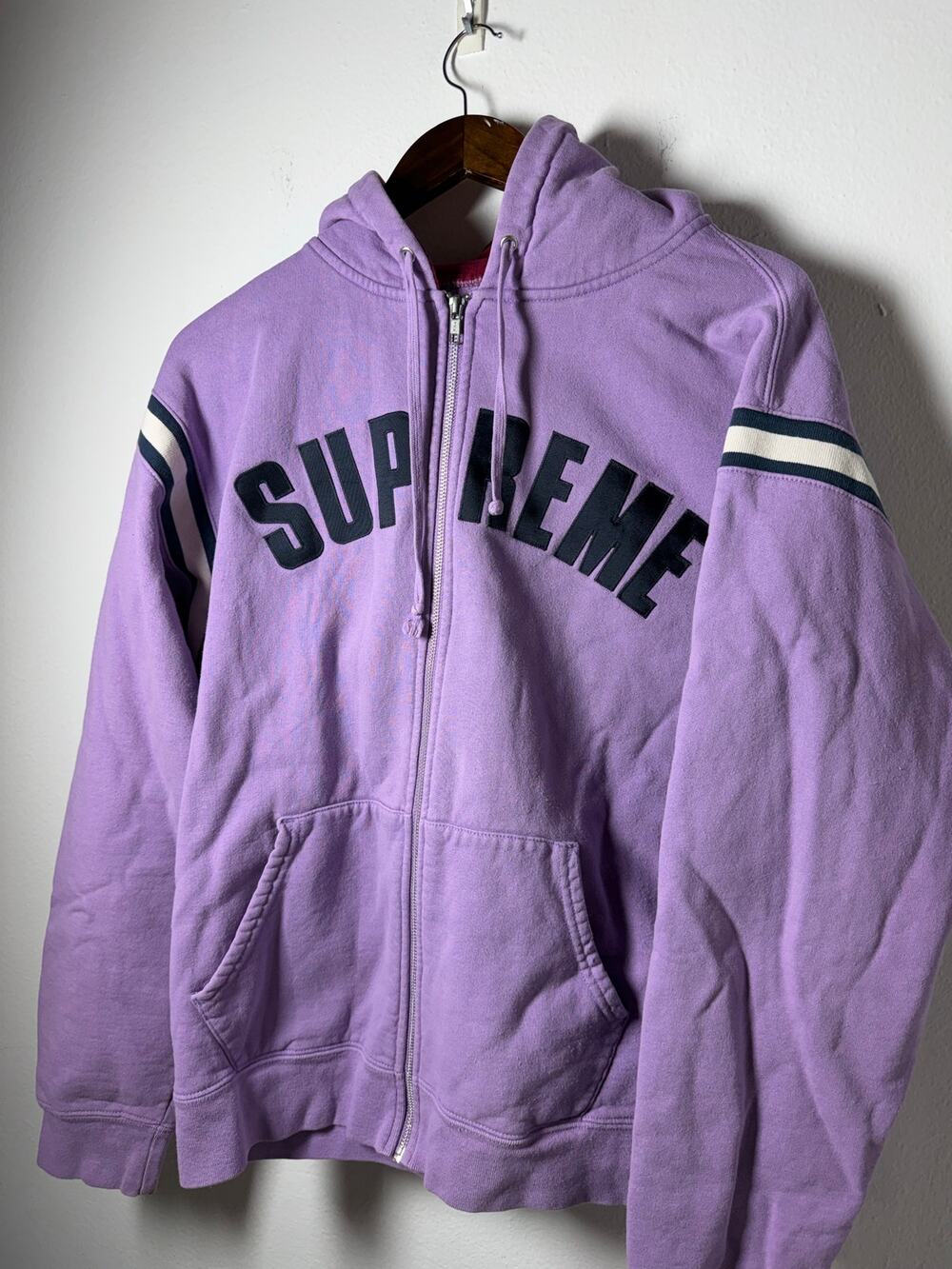 Supreme Jet Sleeve Zip Up Hooded Sweatshirt